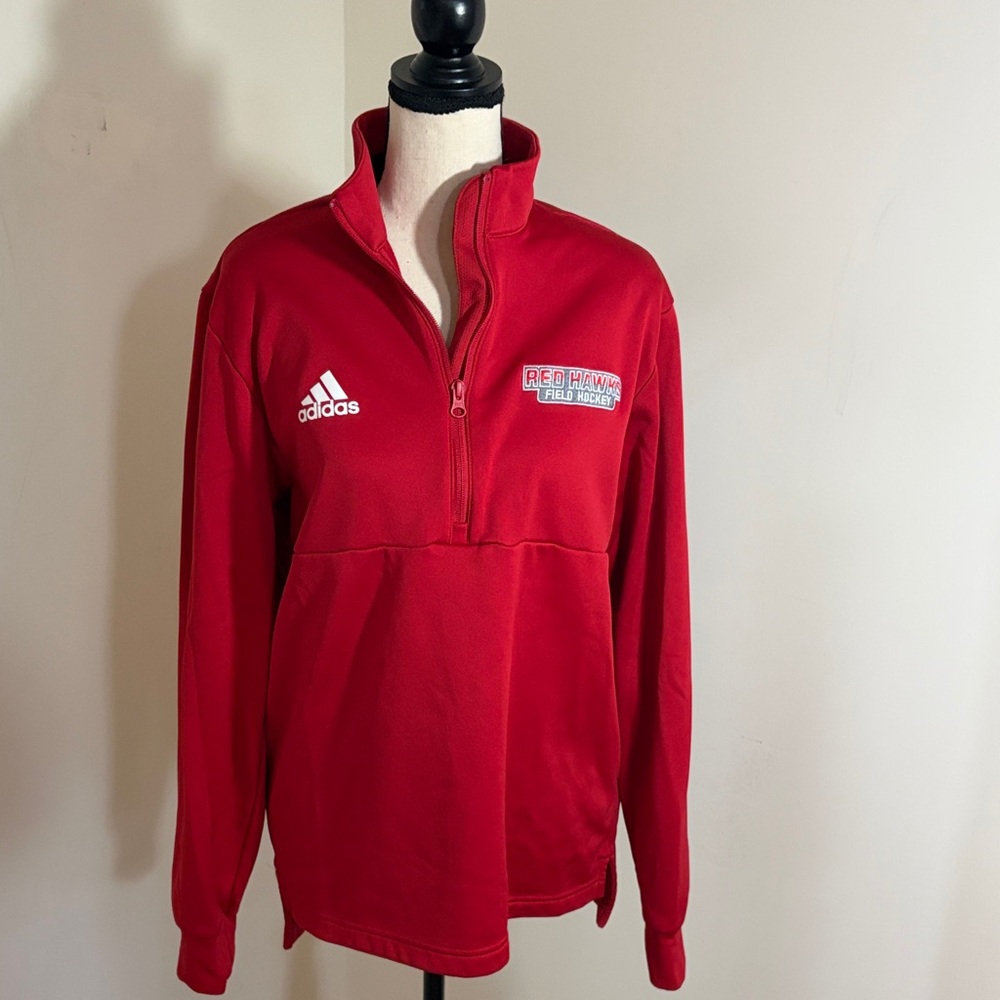 Adidas,  Red Half-Zip Pullover  Montclair State College  Field Hockey